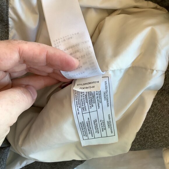 Prana women's Mixer Parka coat small quilted cream grey full zip - Picture 12 of 12